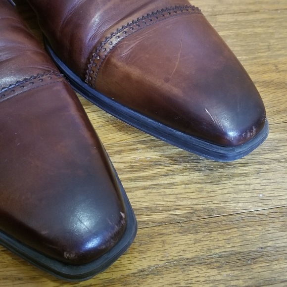 Magnanni Carlito Cap Toe Derby Lace Up Dress Shoes in Cognac 12M Brouge … main image 15
